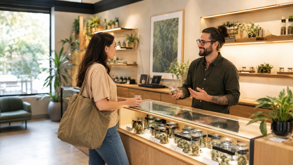 Customer preparing for a first dispensary visit in Massachusetts